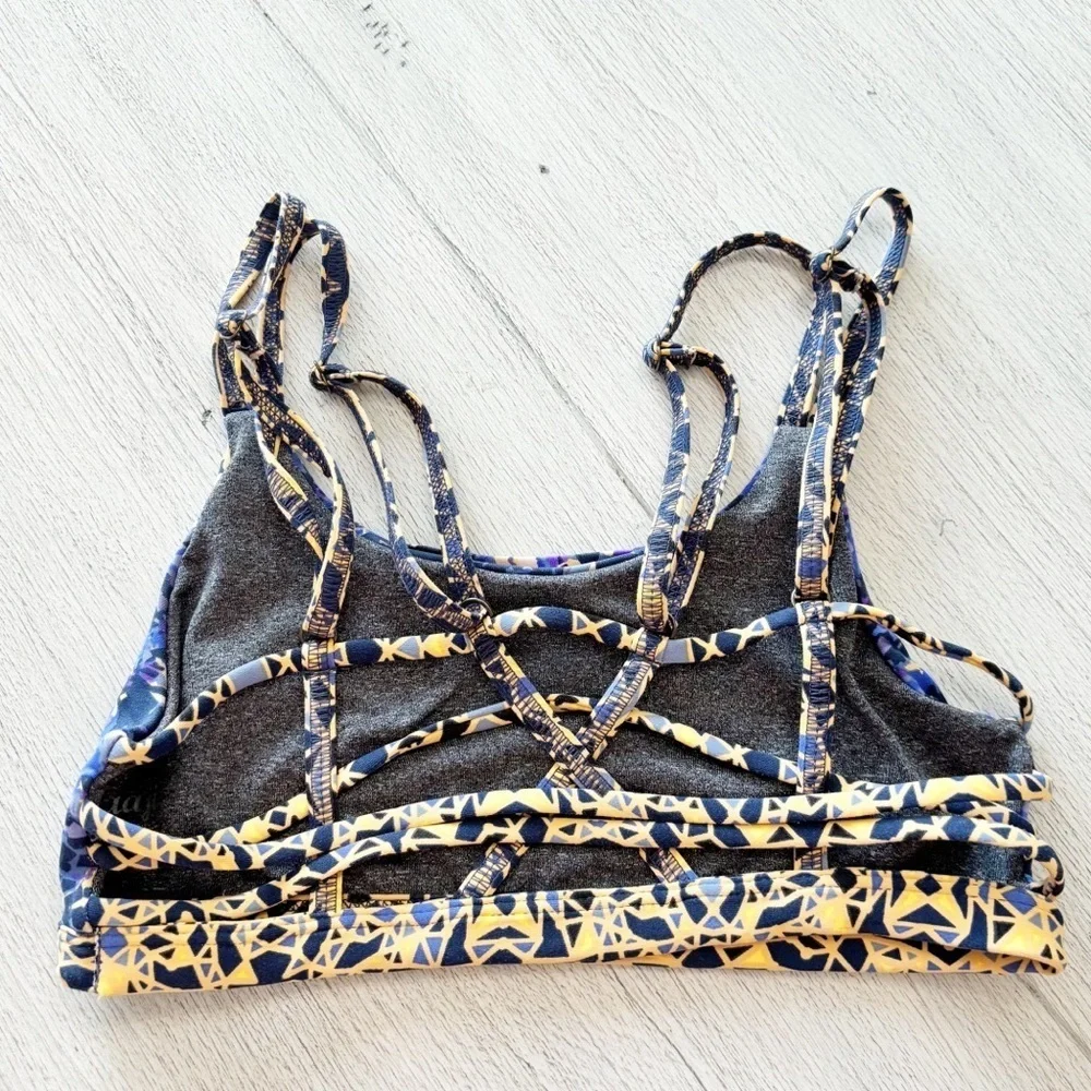 MAAJI Womens Multicolor Reversible Floral Geometric Print Strappy Bikini Top M - Picture 4 of 7